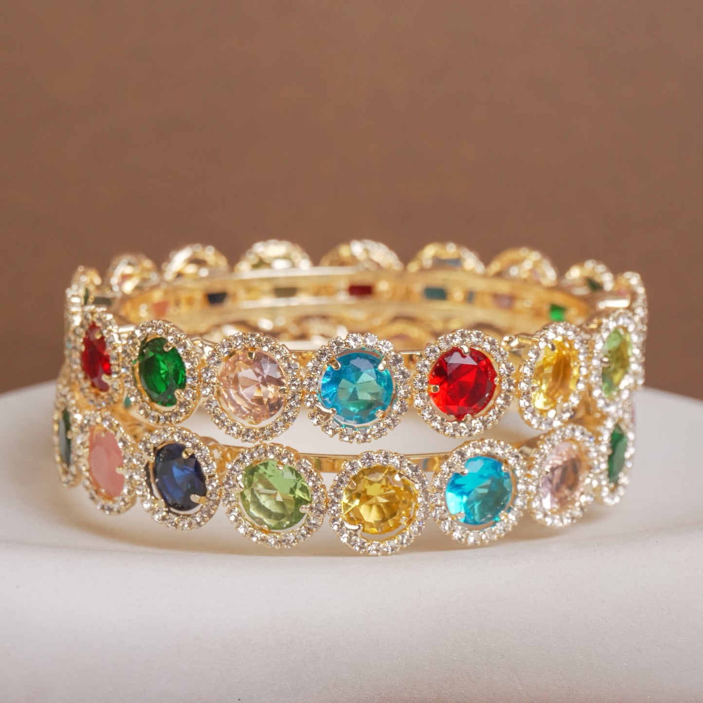 Kavya Multicolor Golden AD Kada Pair