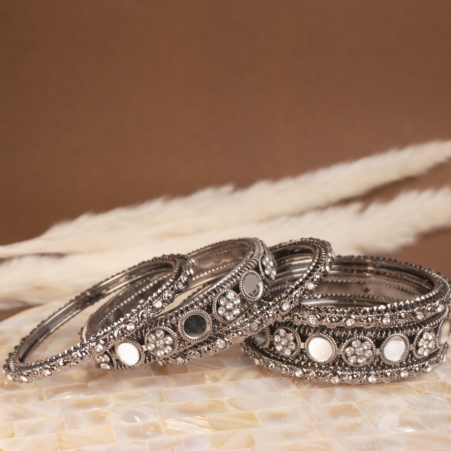 Brass Mirror Antitarnish Bangle Set
