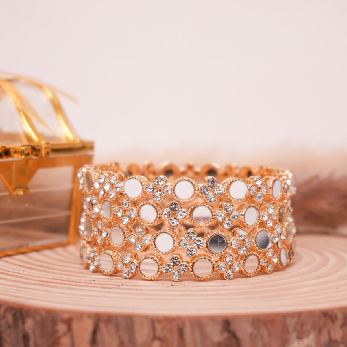 Ayra Mirror Kundan Bangles