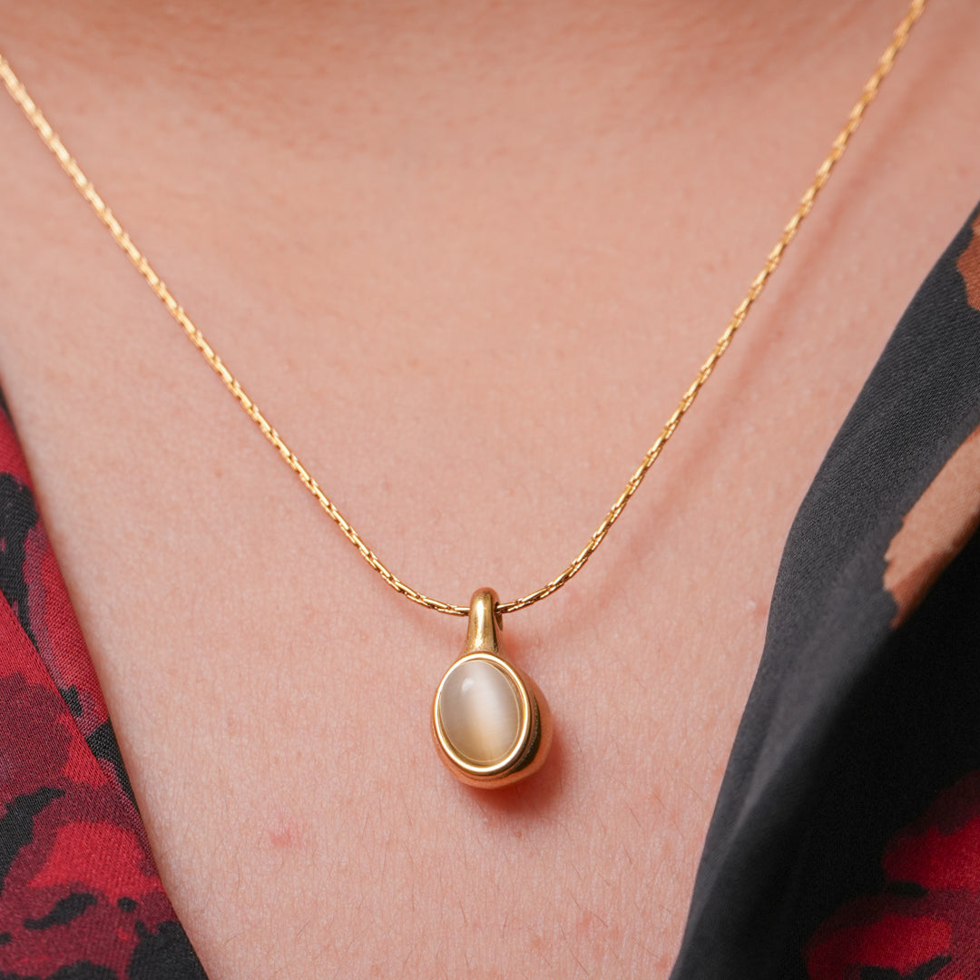 Golden Moonstone Teardrop Pendant