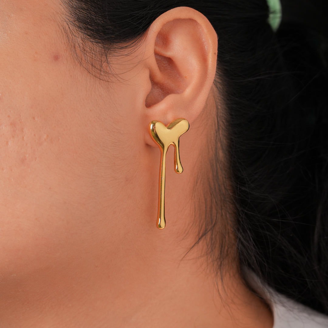 Molten Heart Drop Earrings