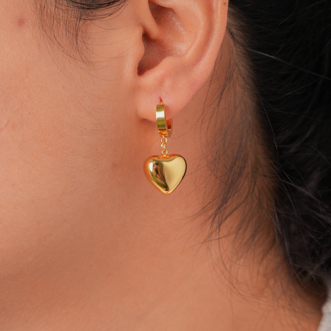Gold Pop Heart Earrings