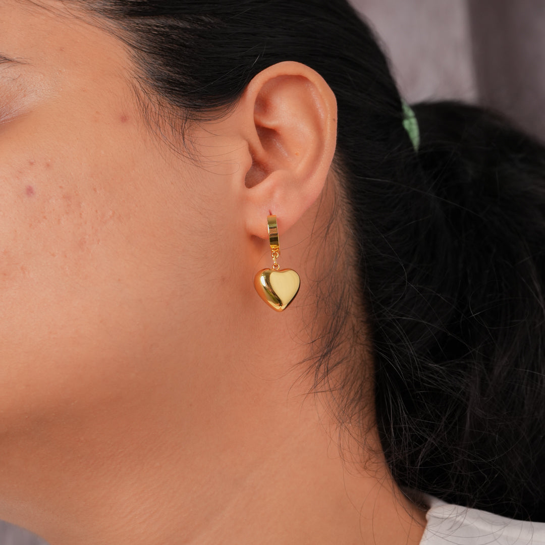 Gold Pop Heart Earrings