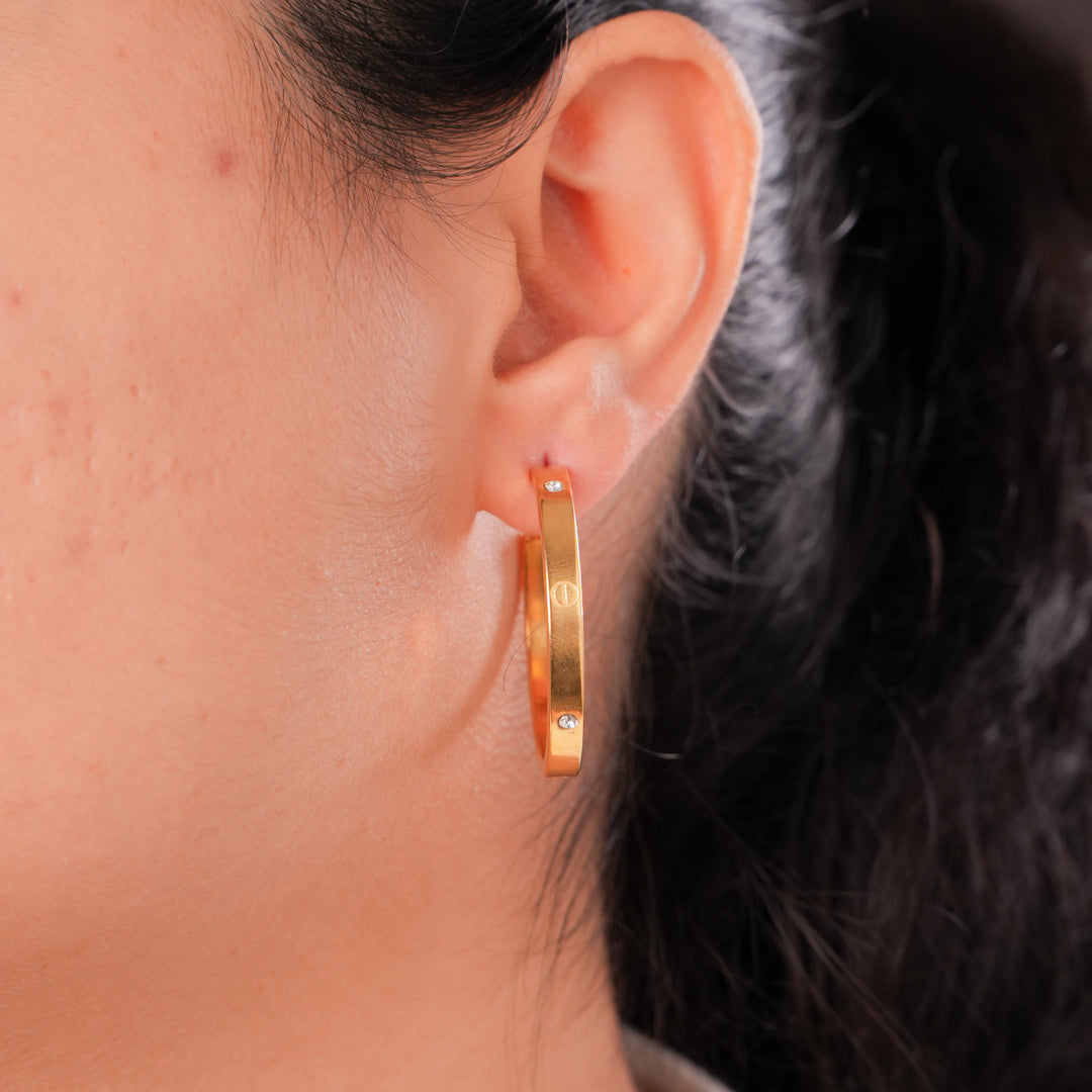 Luxe Bolt Hoop Earrings