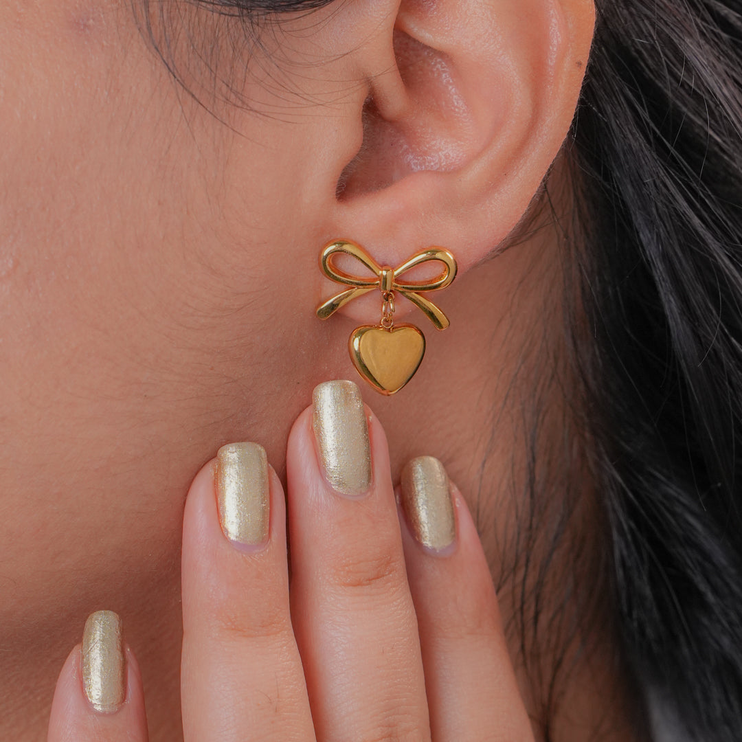 Heart Bow Earrings