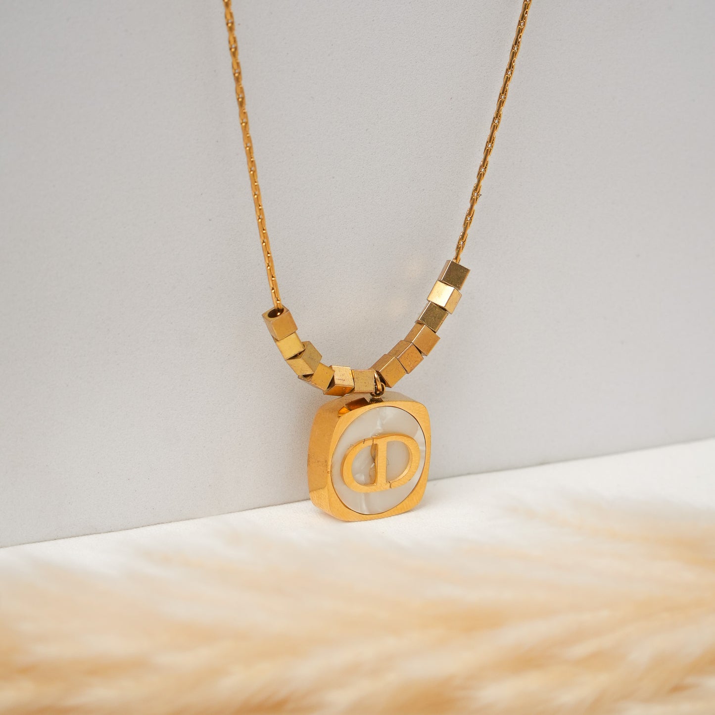 Mop Cube Necklace Pendant