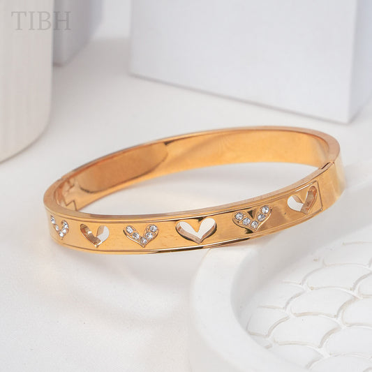 Heart Cut Cuff Bracelet