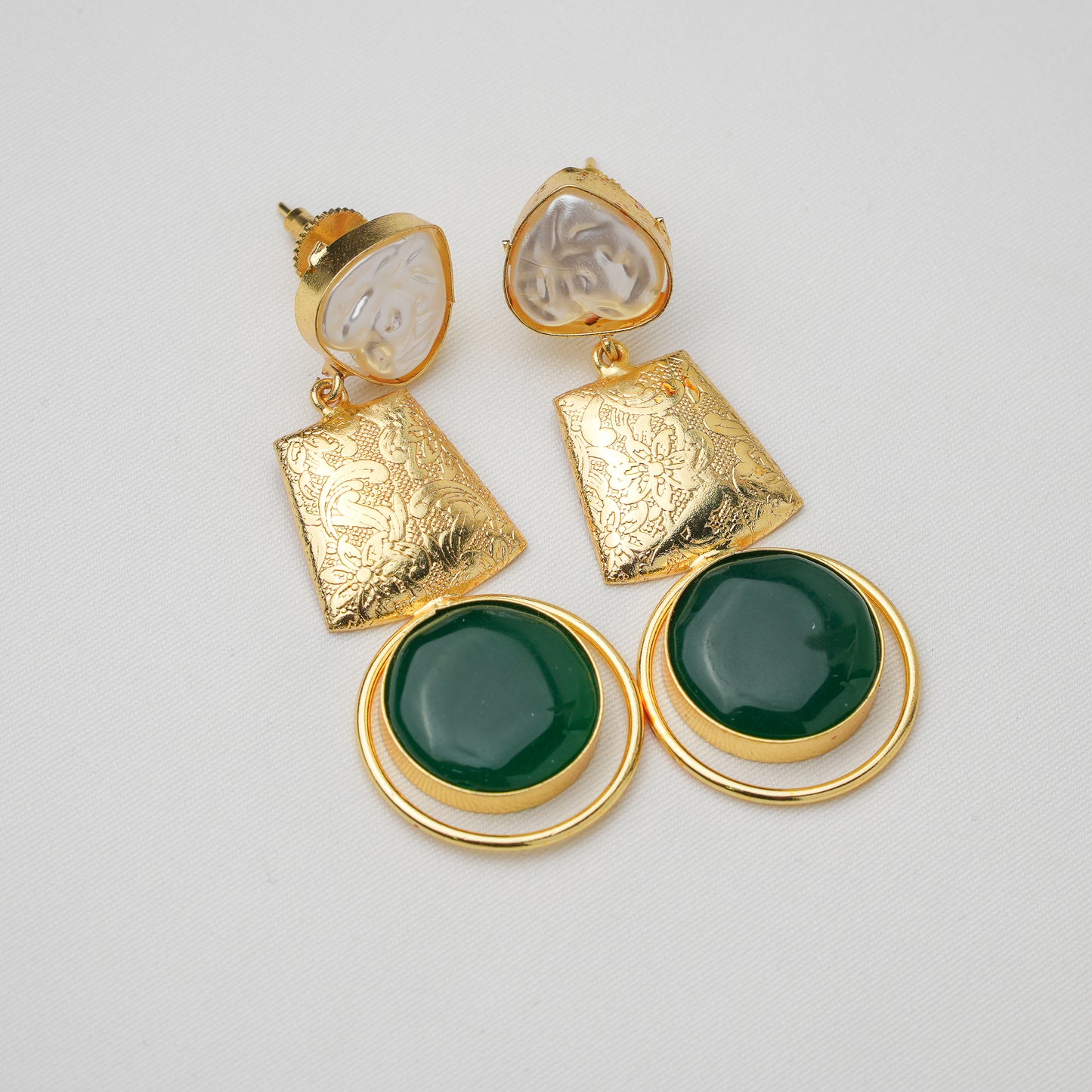 Kavya Brass Pearl Earrings