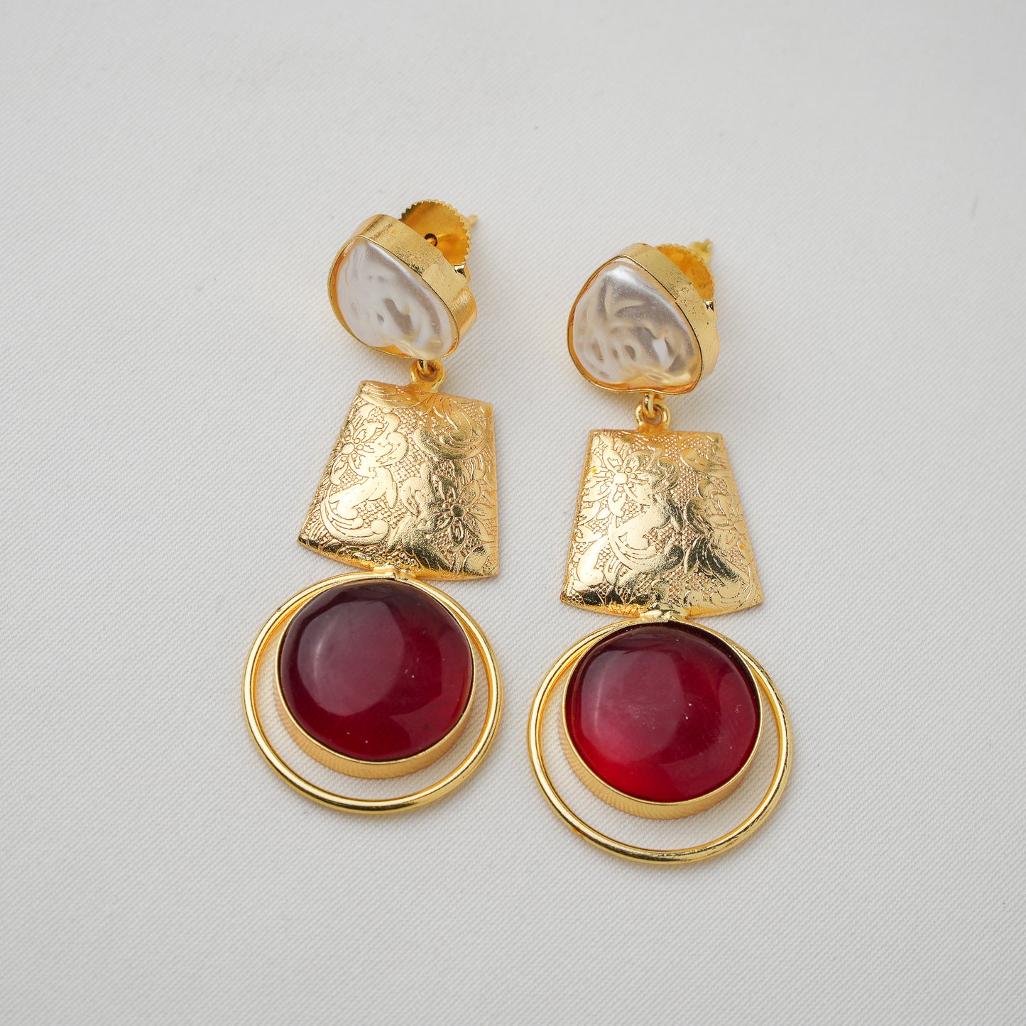 Kavya Brass Pearl Earrings