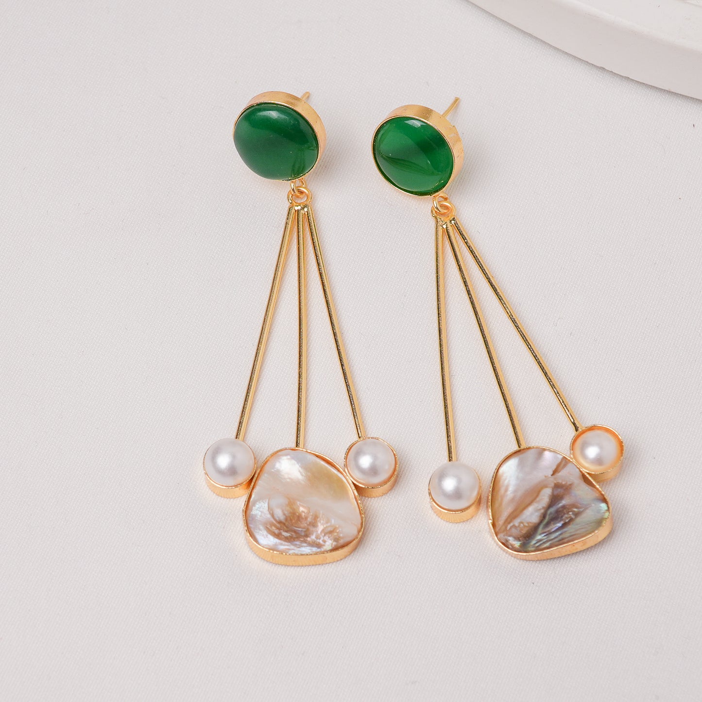 Raag Brass Earrings with MOP
