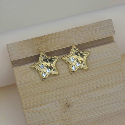 3 Stone Star Earrings