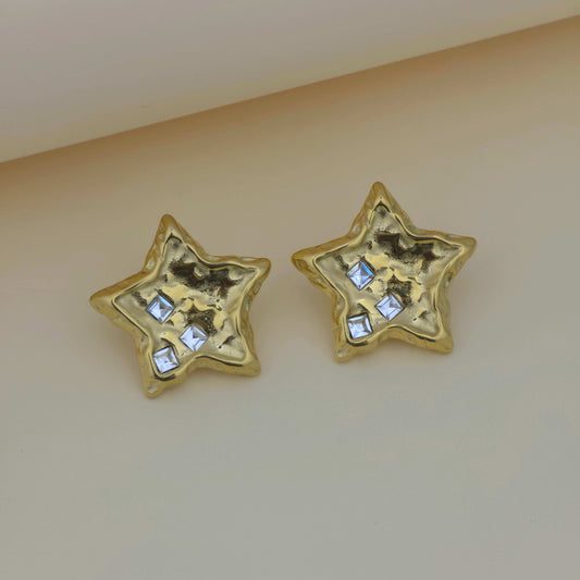 3 Stone Star Earrings