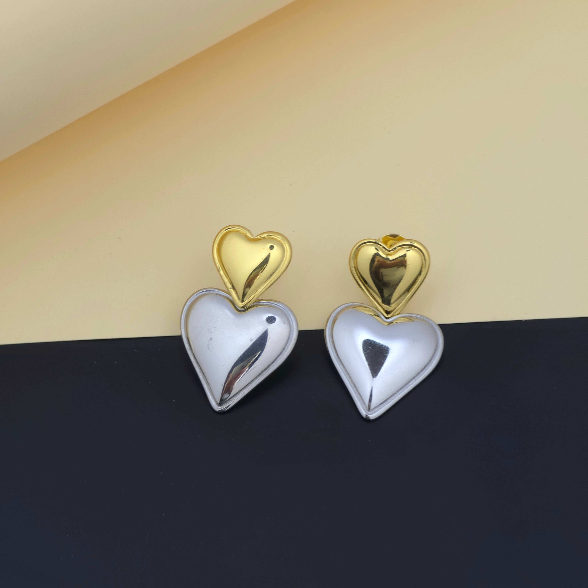 Dualtone Heart Earrings