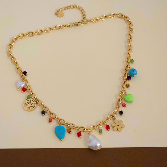 MultiCharm Pearl Necklace