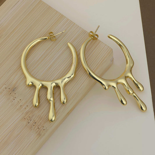 Golden Drip Hoops