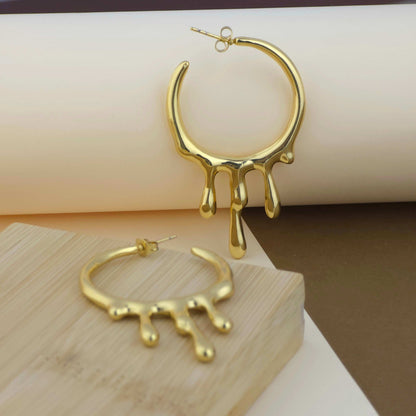 Golden Drip Hoops