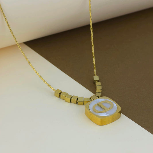 Mop Cube Necklace Pendant