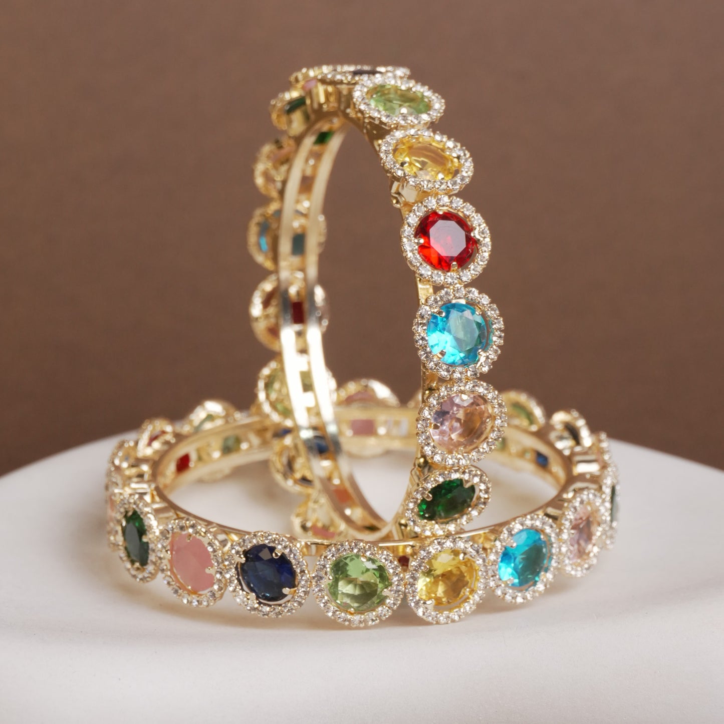 Kavya Multicolor Golden AD Kada Pair