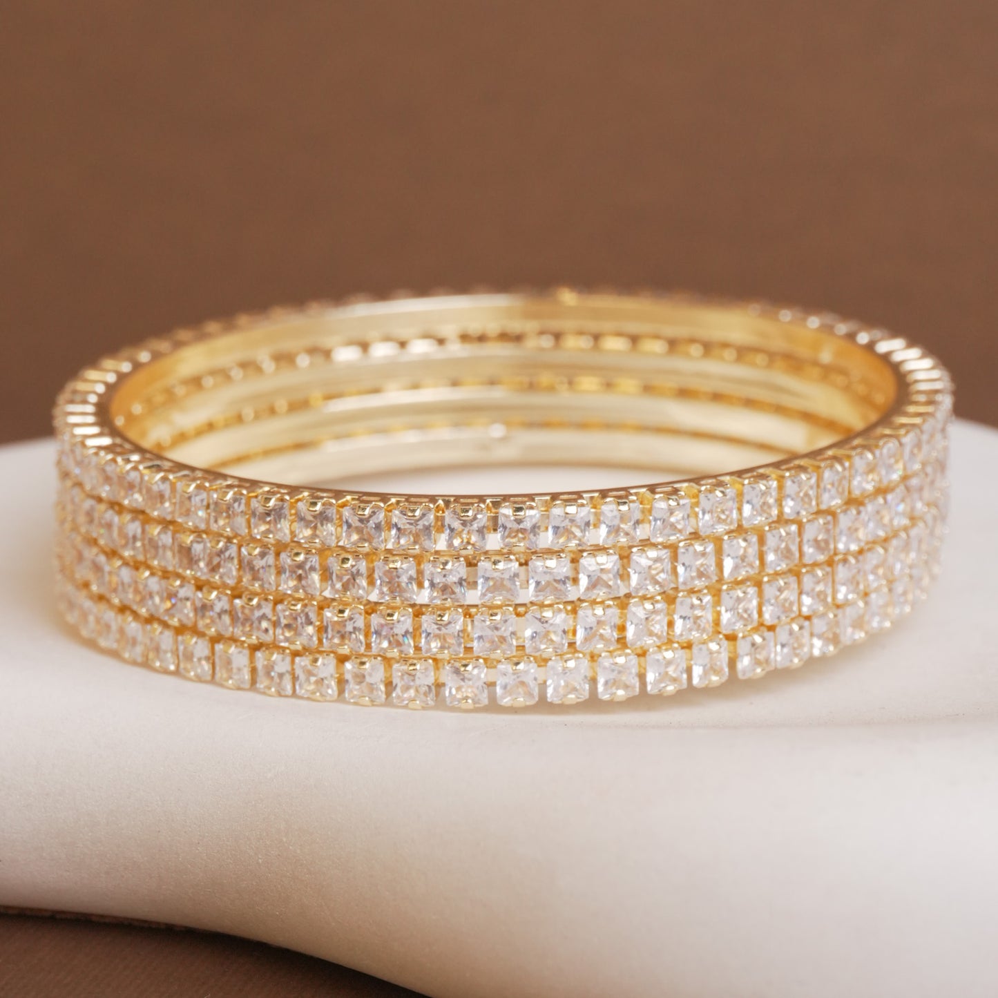 Minimal Tennis AD Bangle Set of 2