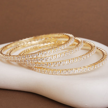 Minimal Tennis AD Bangle Set of 2