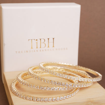 Minimal Tennis AD Bangle Set of 2
