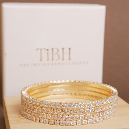Minimal Tennis AD Bangle Set of 2