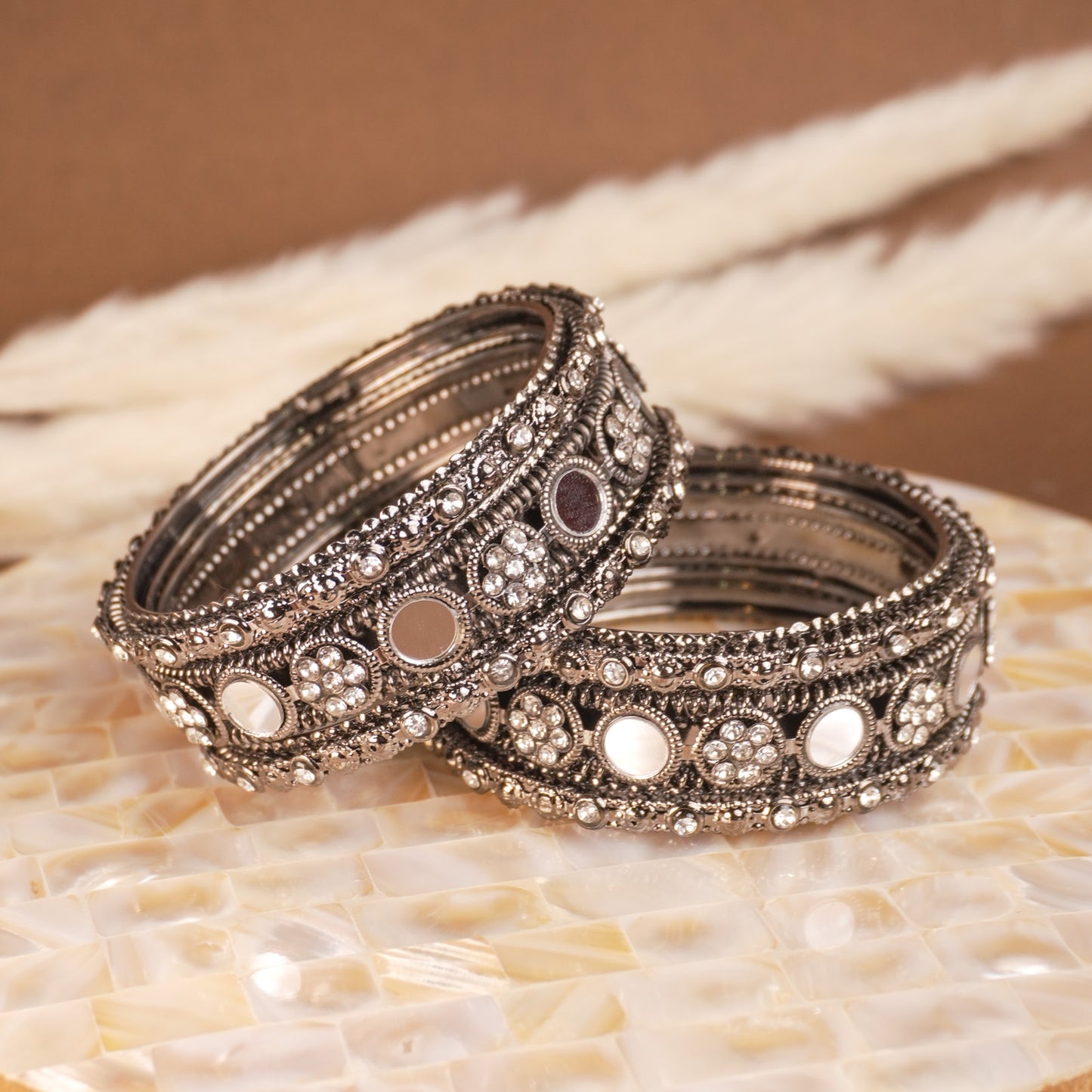 Brass Mirror Antitarnish Bangle Set