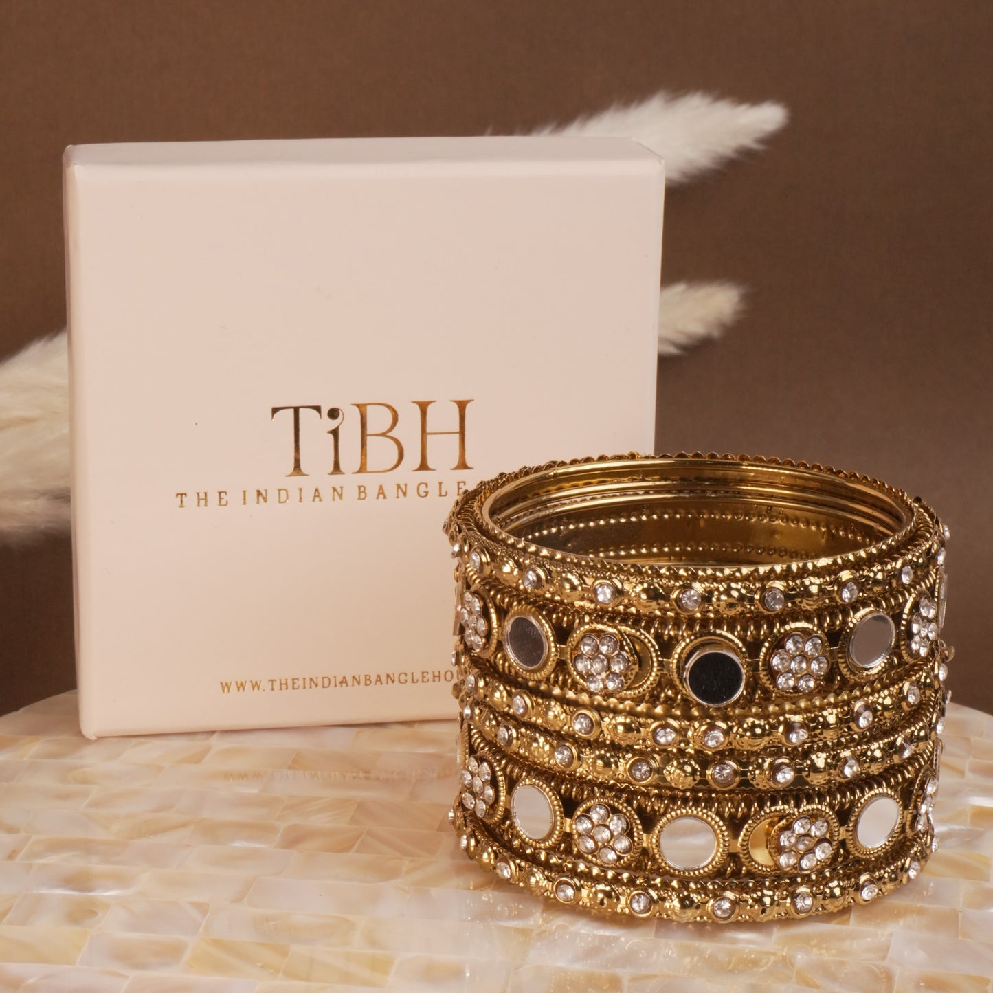 Brass Mirror Antitarnish Bangle Set
