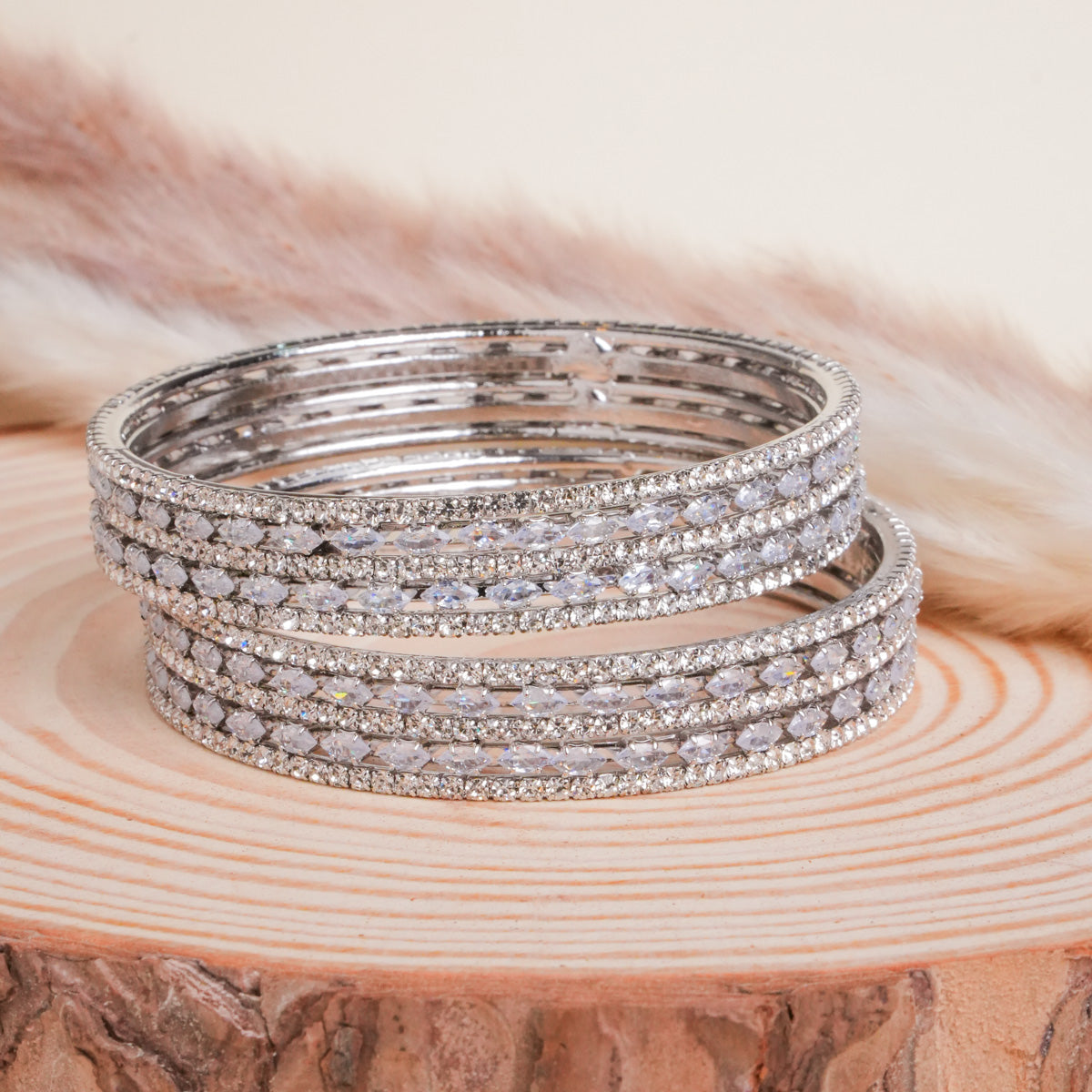 American diamond Zayra Kada Pair