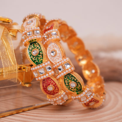 Ruhani Meenakari Kada Pair