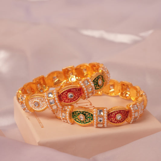 Ruhani Meenakari Kada Pair