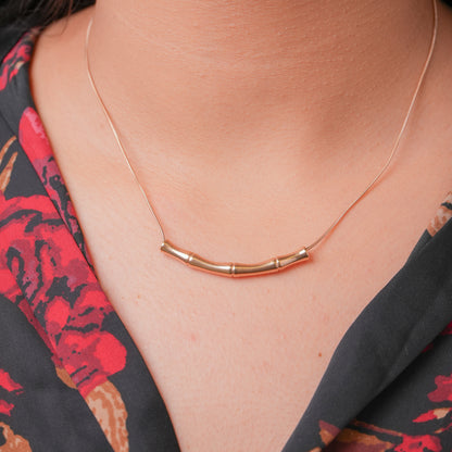 RoseGold Bamboo Grace Necklace