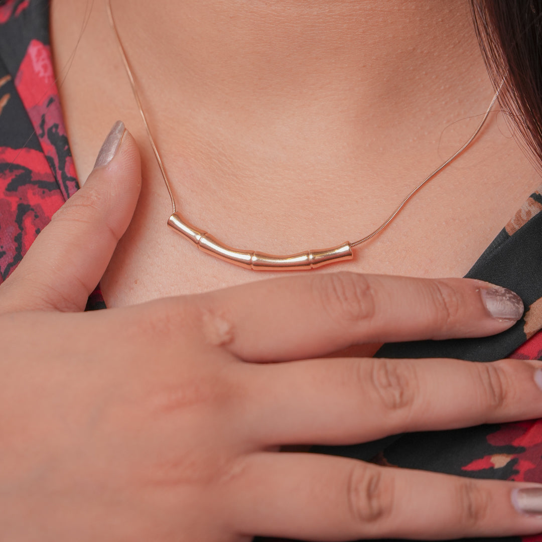 RoseGold Bamboo Grace Necklace