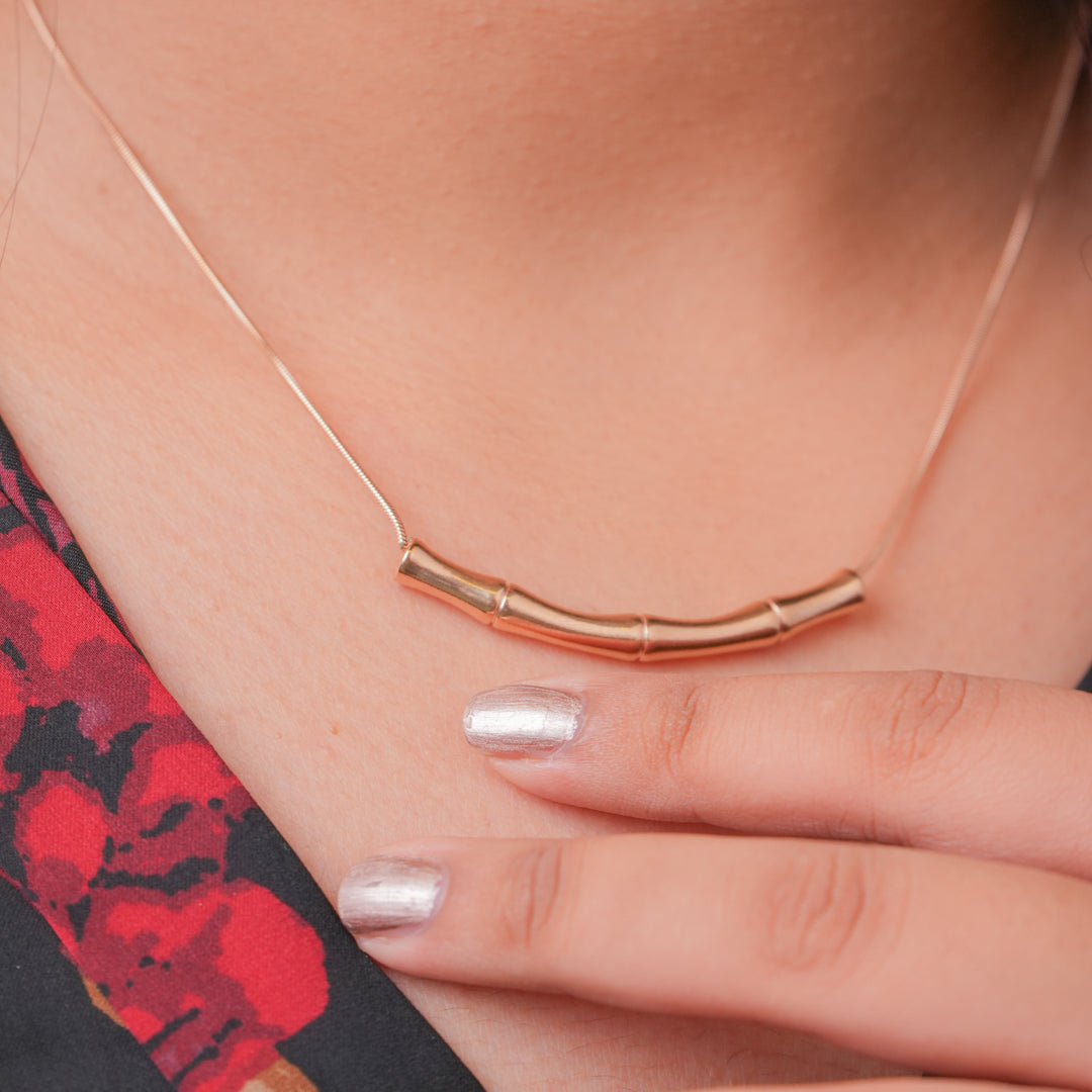 RoseGold Bamboo Grace Necklace