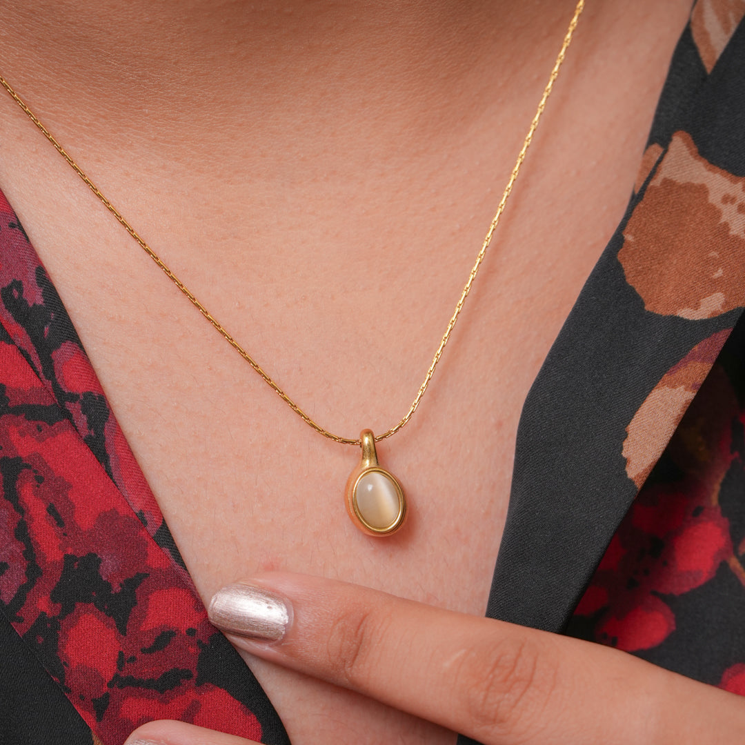 Golden Moonstone Teardrop Pendant