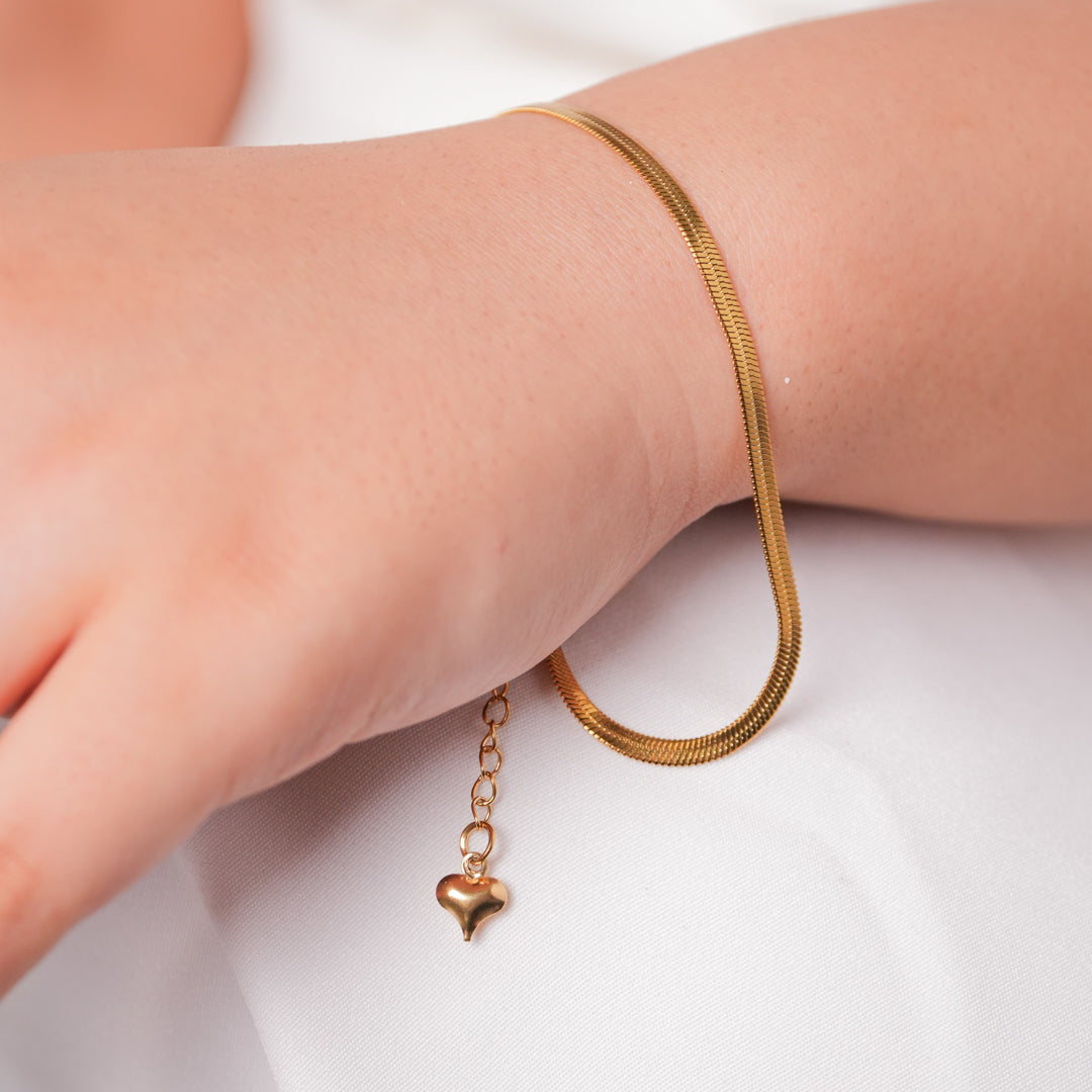 Heartdrop Snake Bracelet