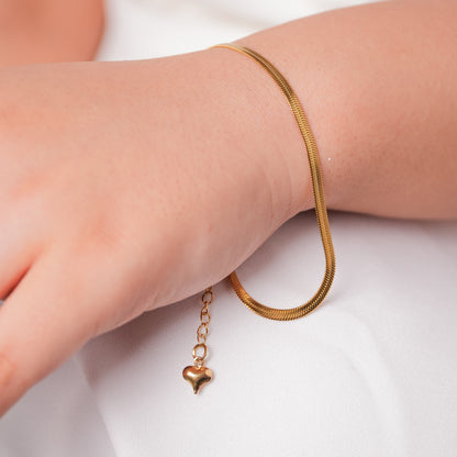 Heartdrop Snake Bracelet