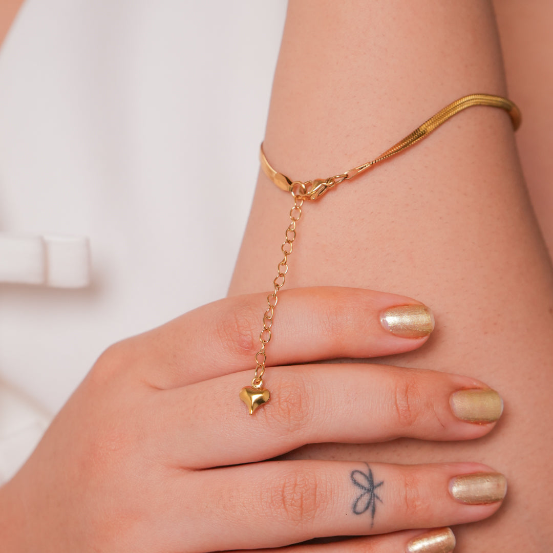 Heartdrop Snake Bracelet