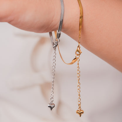 Heartdrop Snake Bracelet