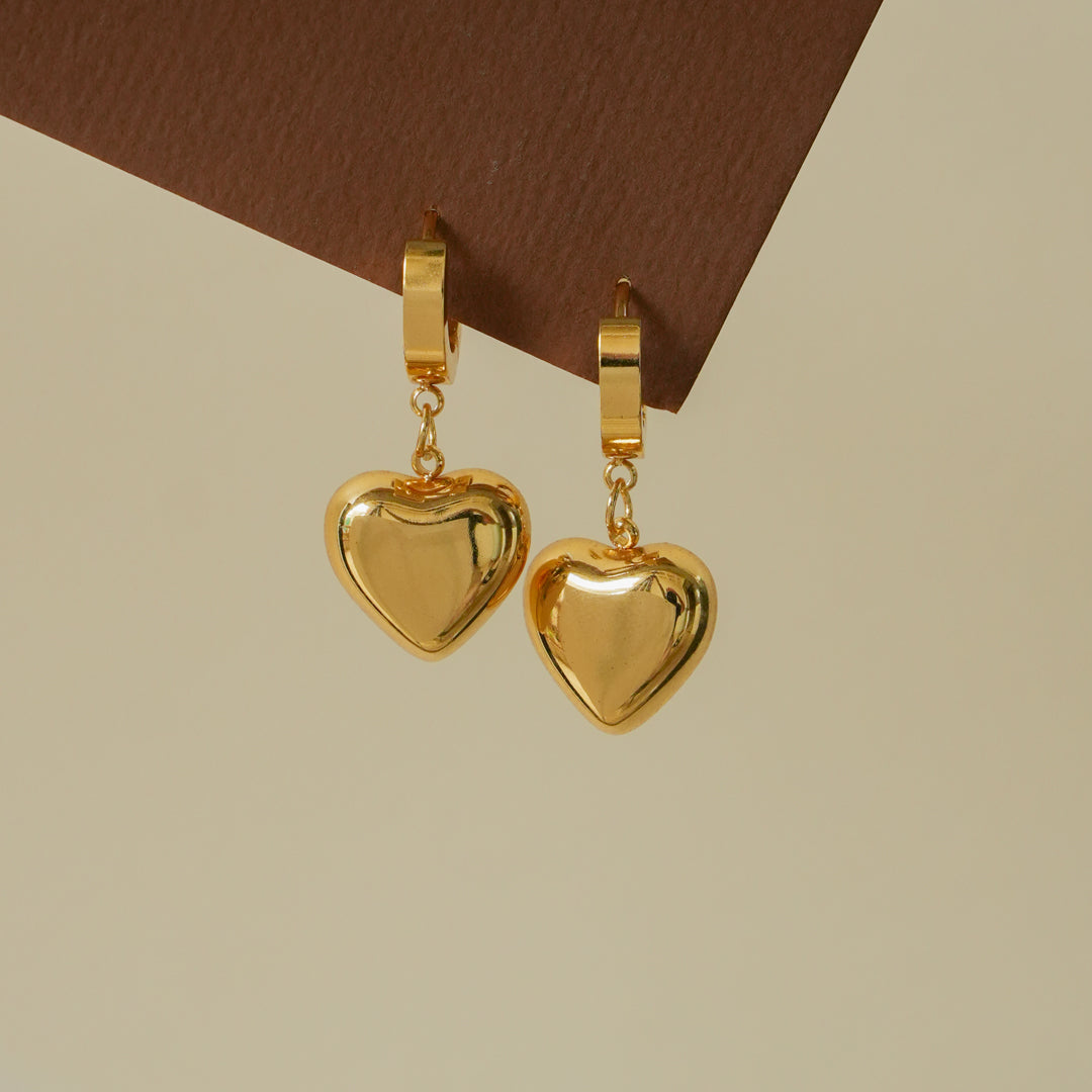 Gold Pop Heart Earrings