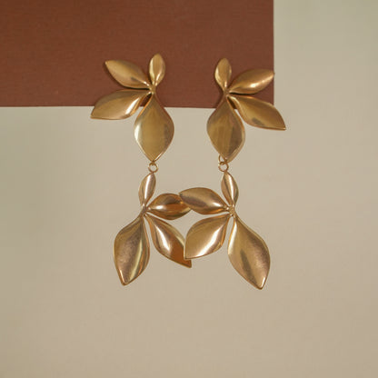 Golden Flora Drop Earrings