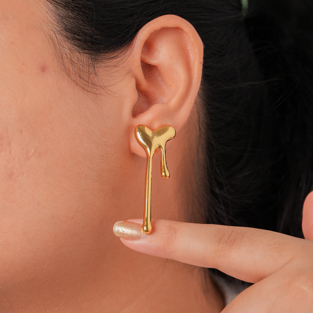 Molten Heart Drop Earrings