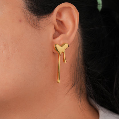 Molten Heart Drop Earrings