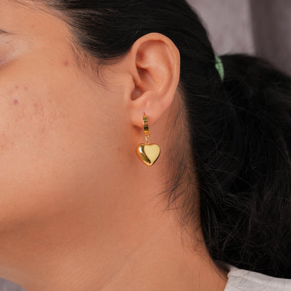 Gold Pop Heart Earrings