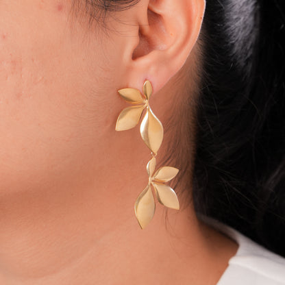 Golden Flora Drop Earrings