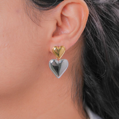 Dualtone Heart Earrings