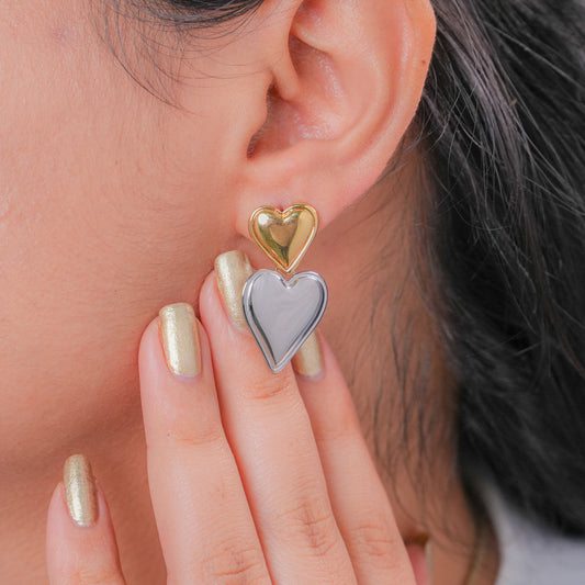 Dualtone Heart Earrings