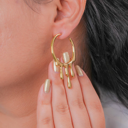 Golden Drip Hoops