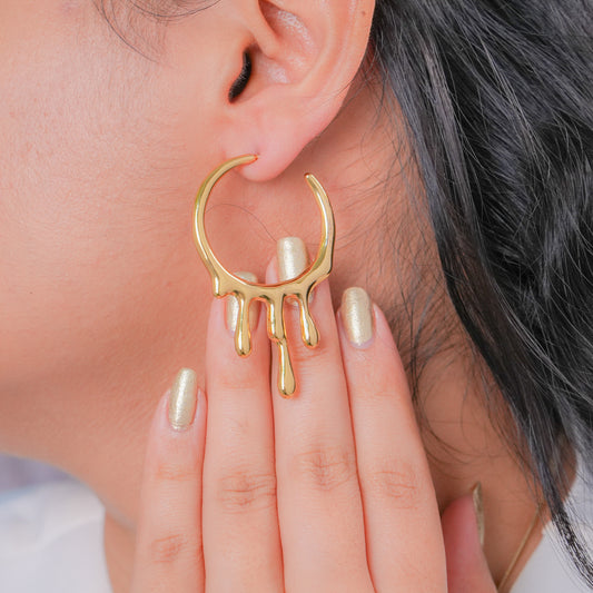 Golden Drip Hoops