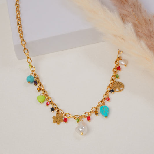 MultiCharm Pearl Necklace